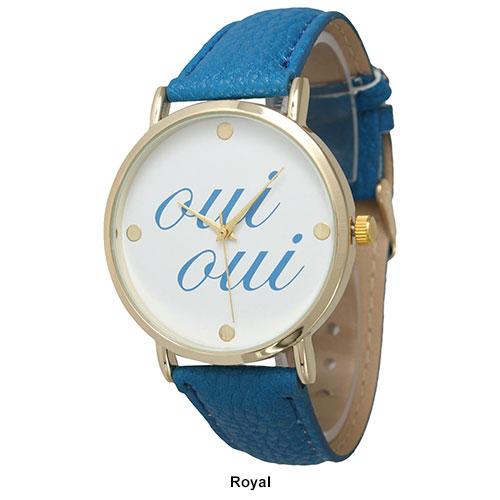 Womens Olivia Pratt Oui Oui Leather Strap Watch - 13445