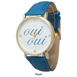Womens Olivia Pratt Oui Oui Leather Strap Watch - 13445