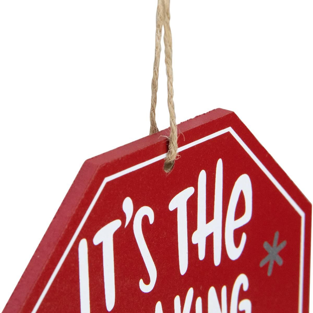 Northlight Seasonal 5in. Octagonal Wooden Sign Christmas Ornament