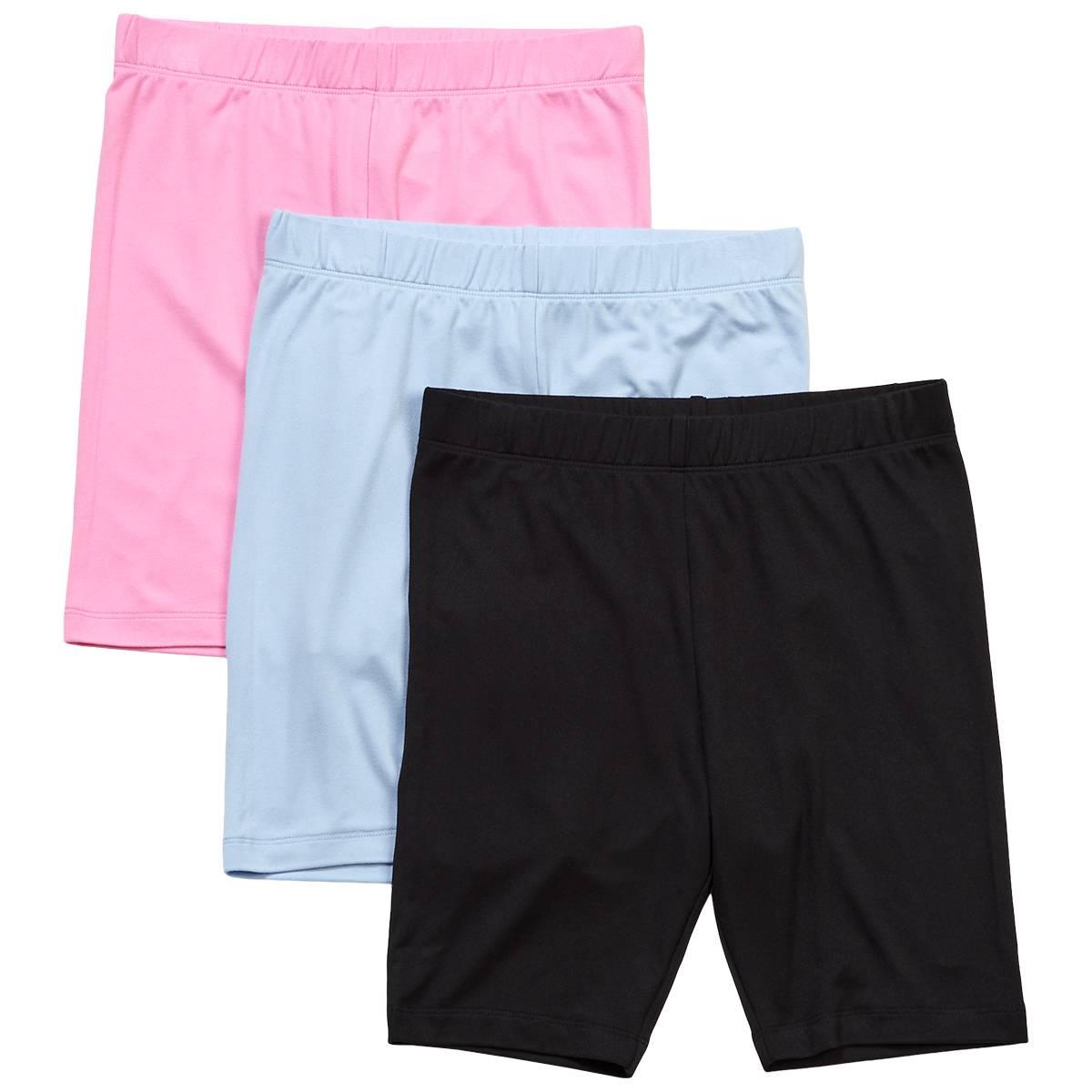 Girls (7-16) Star Ride(R) 3pk. Solid Bike Shorts - Black