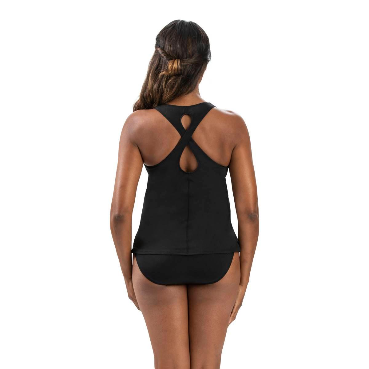 Womens Dolfin® Aquashape Solid Twist Back Tankini Swim Top
