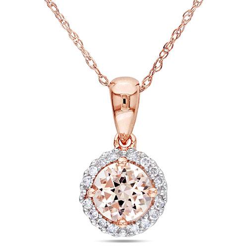 Gemstone Classics(tm) Rose Gold 1/10ctw. Diamond Necklace