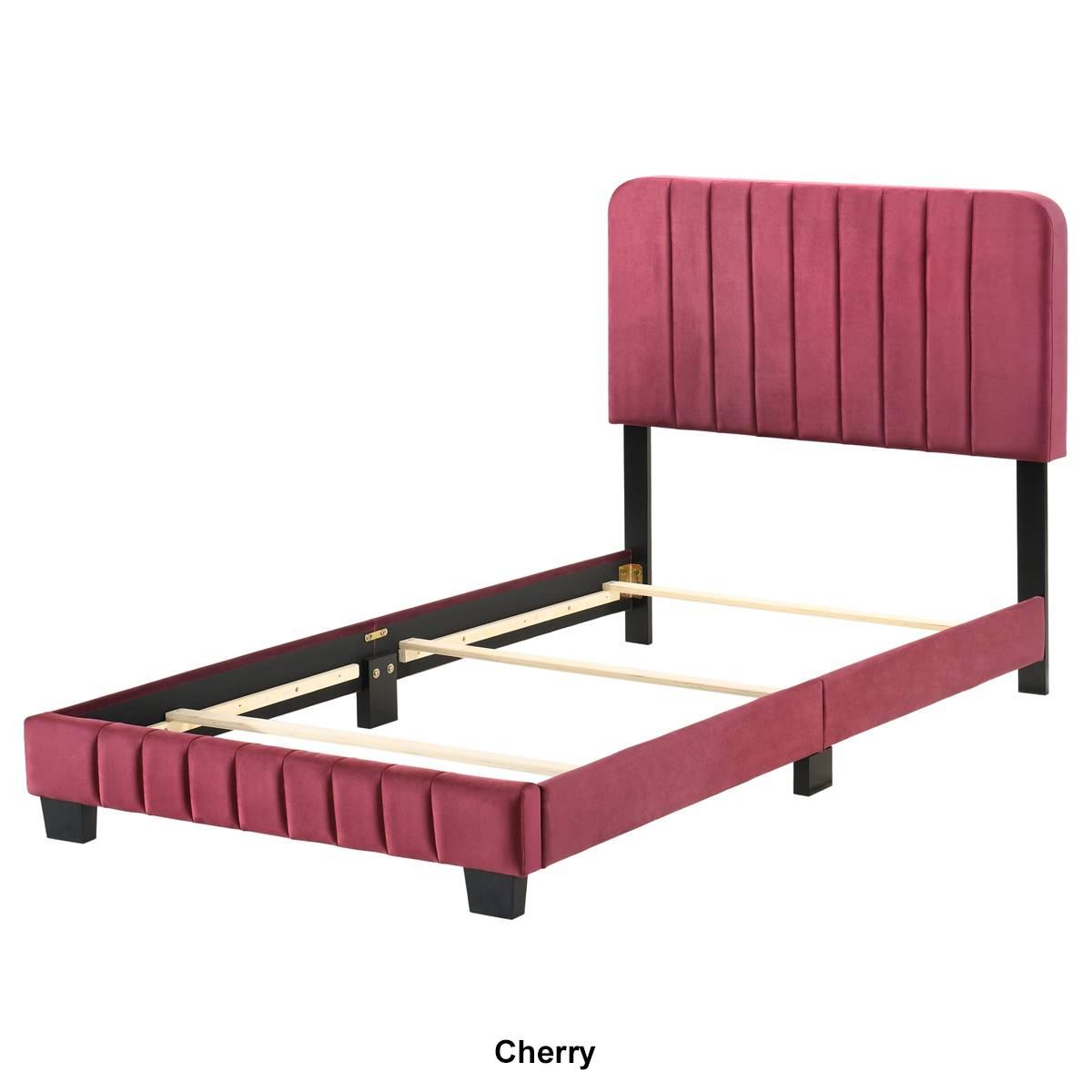Passion Furniture Lodi Velvet Upholstered Tufted Bed Frame - Twin