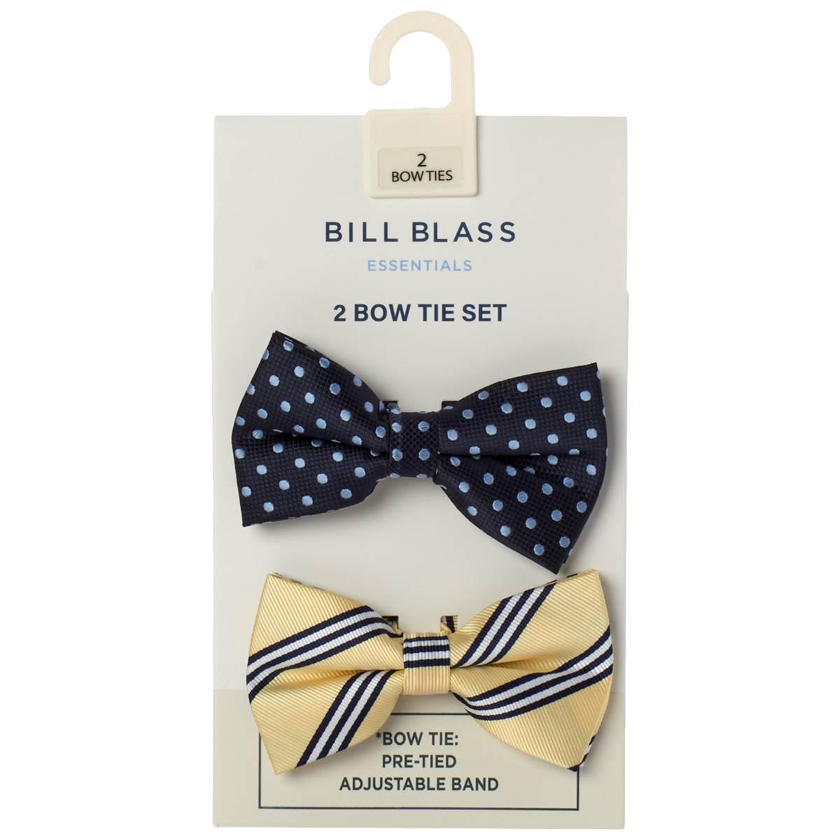 Mens Bill Blass Essentials 2pk. Bowties - Navy/Yellow