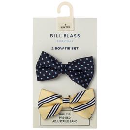 Mens Bill Blass Essentials 2pk. Bowties - Navy/Yellow