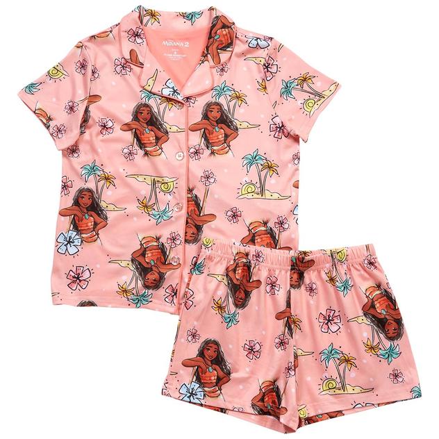 Girls (7-16) Disney Tropical Moana Short Sleeve Pajama Set