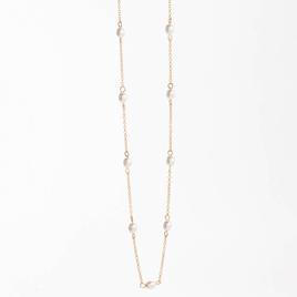 Design Collection Gold-Tone Glass/Pearl Chain Necklace