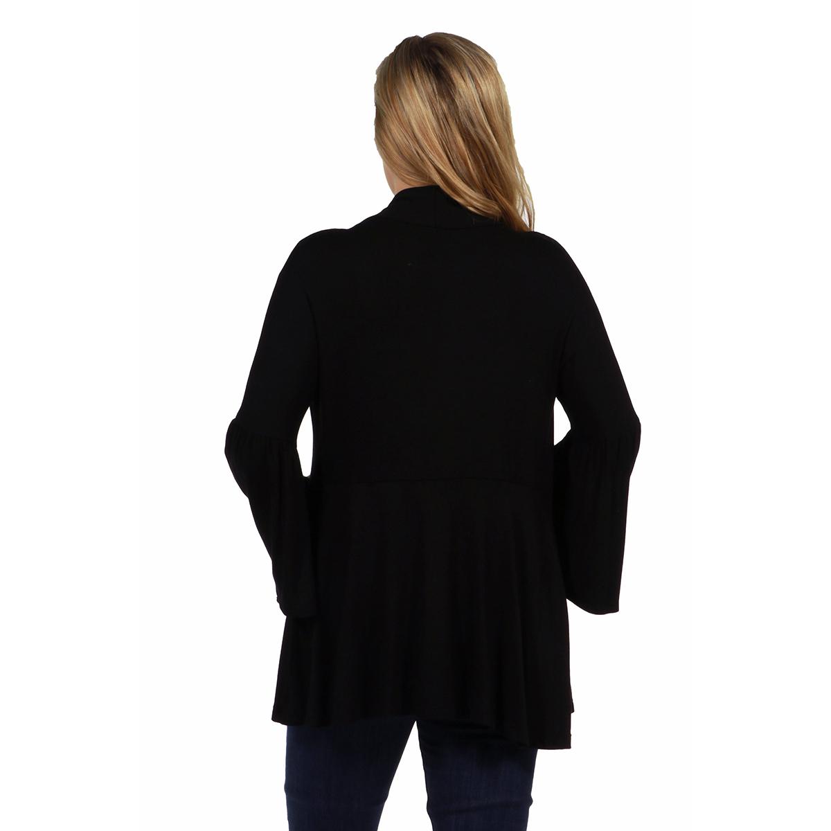 Womens 24/7 Comfort Apparel Bell Sleeve Flared Maternity Cardigan