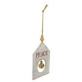 Northlight Seasonal White Wooden "Peace" Christmas Ornament