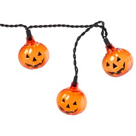 Set of 10 Jack O' Lantern Shaped Lights