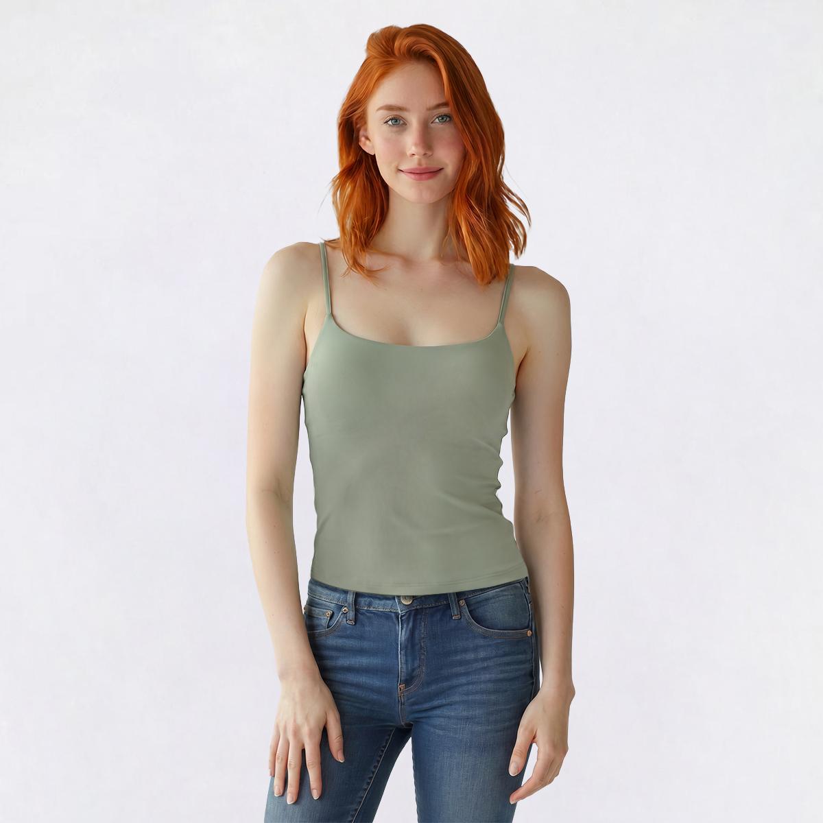 Juniors No Comment Spaghetti Strap Tank Top w/ Mold Cup