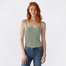 Juniors No Comment Spaghetti Strap Tank Top w/ Mold Cup