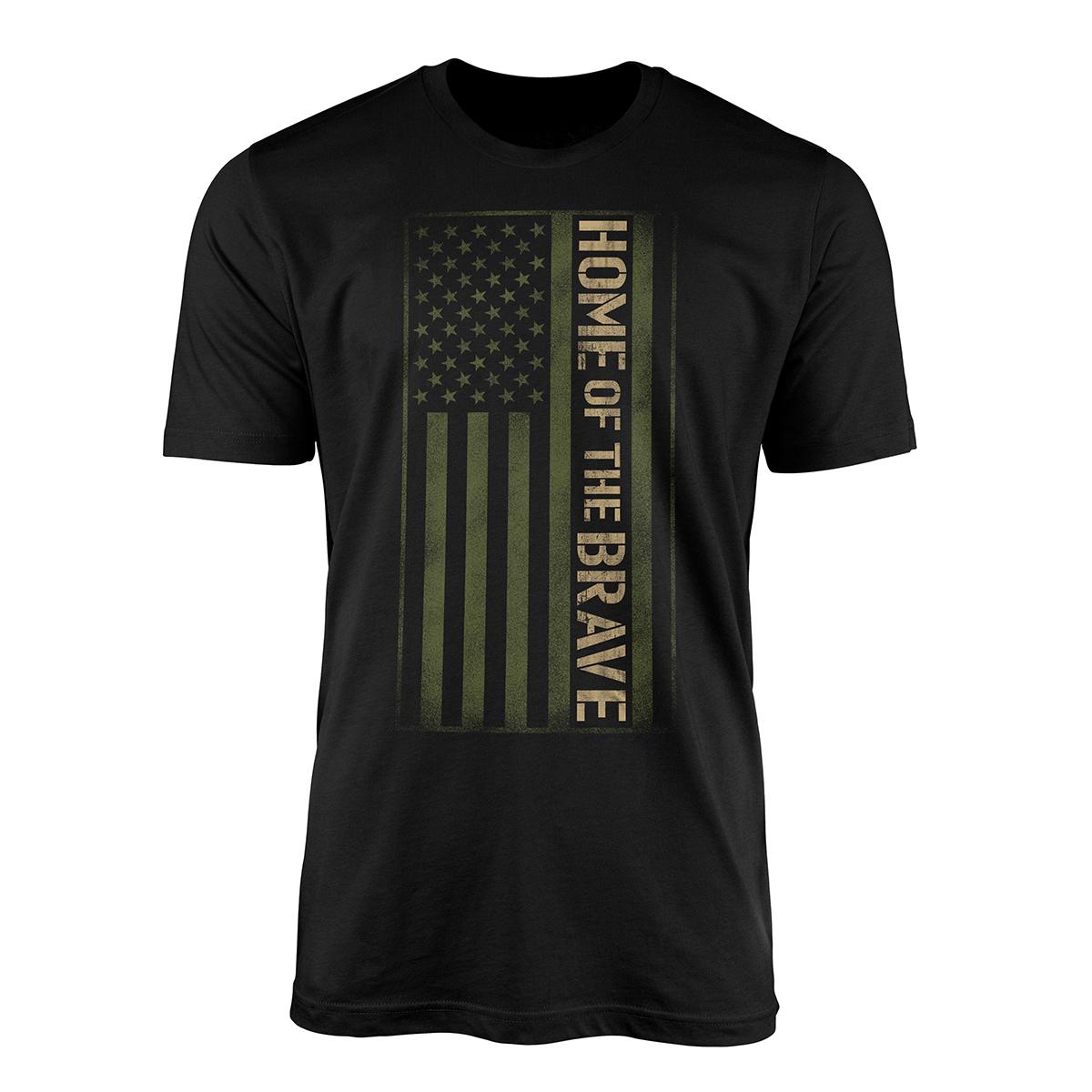 Mens Brave Military Flag Short Sleeve Tee