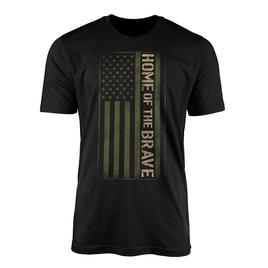 Mens Brave Military Flag Short Sleeve Tee