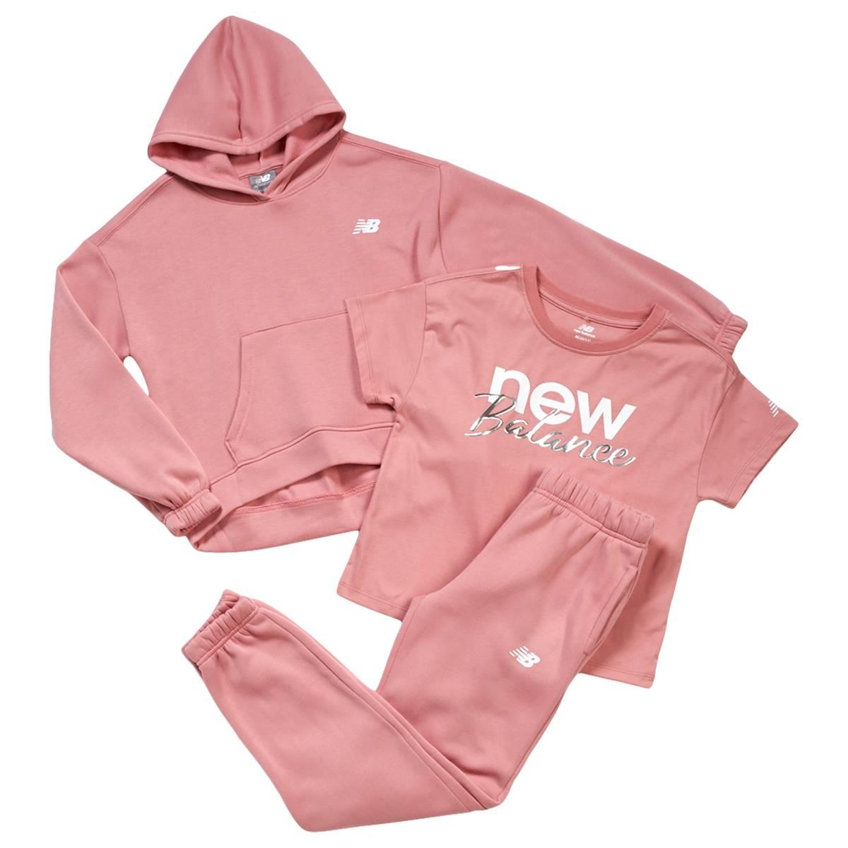 Girls (7-12) New Balance 3pc. Hoodie/Short Sleeve Tee & Joggers