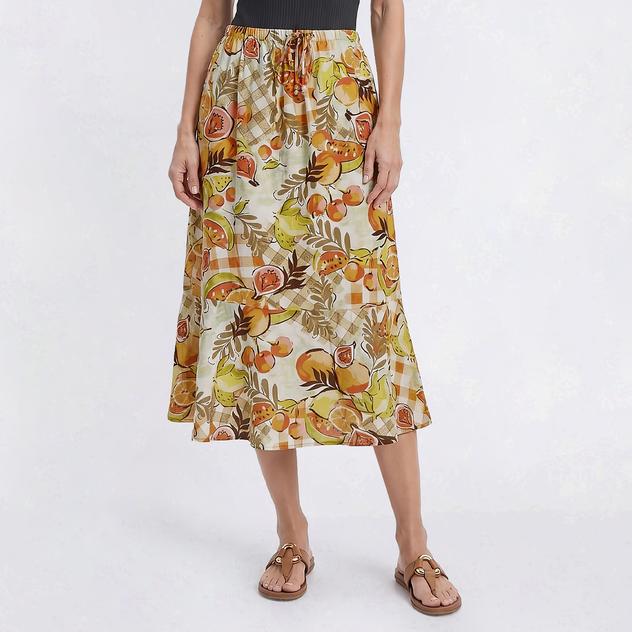 Womens Soho Apparel Fruit Midi Skirt