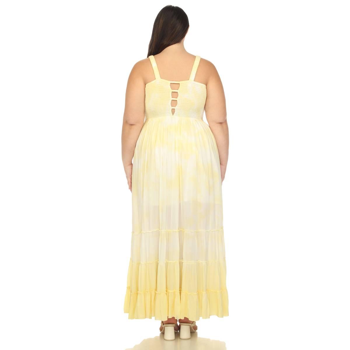 Plus Size White Mark Smocked Ruffle Maxi Dress