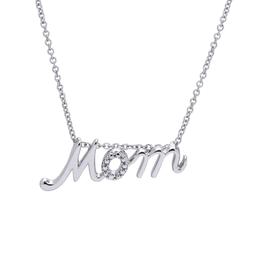 Accents by Gianni Argento Diamond Mom Script Pendant Necklace