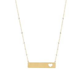 Gold Classics(tm) 14kt. Yellow Gold Cut-Out Bar Cable Chain Necklace