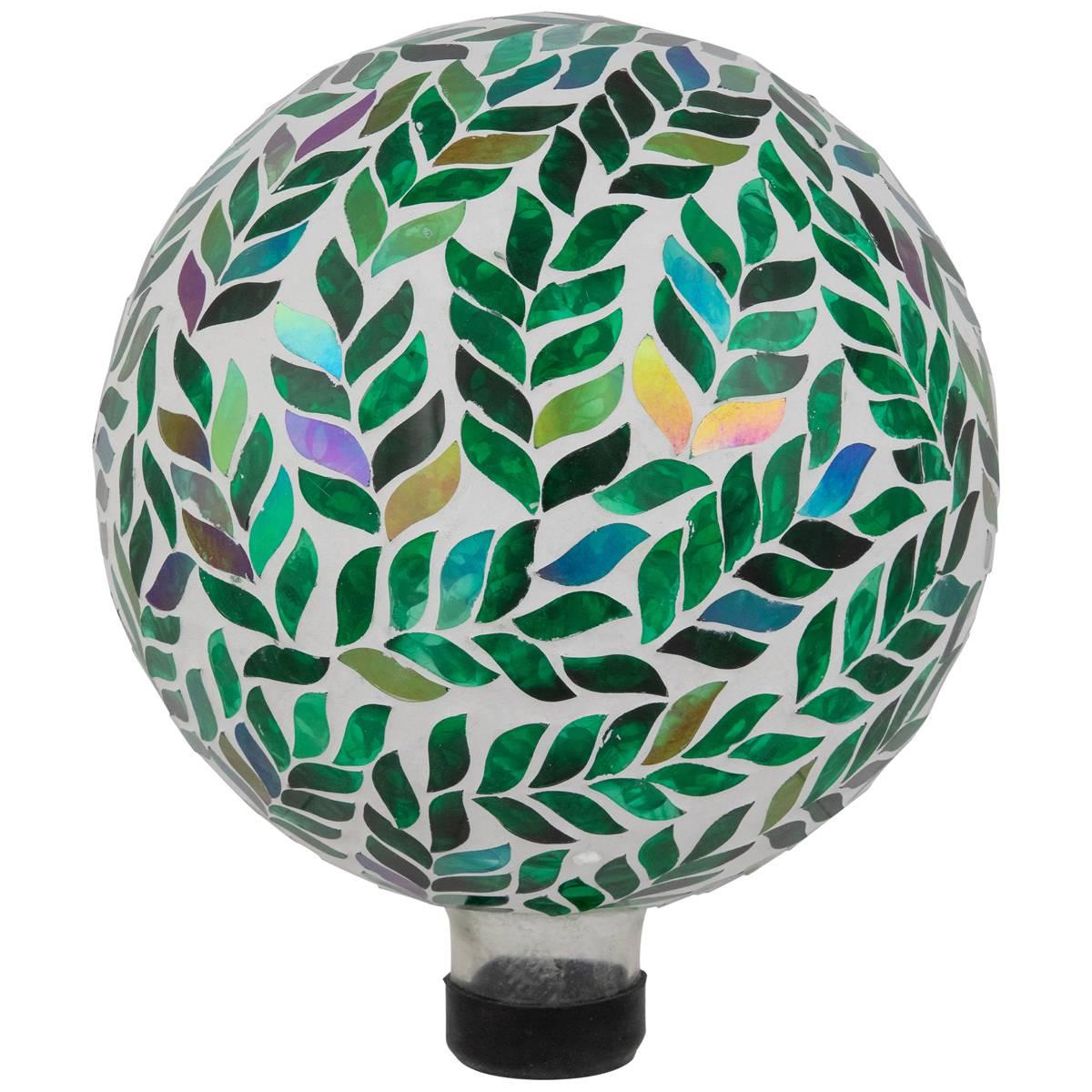 Northlight Seasonal Mosaic Iridescent Leaves Garden Gazing Ball