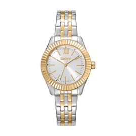 Womens DKNY Fluted Bezel Two-Tone Gold Watch - DK1L017M1085