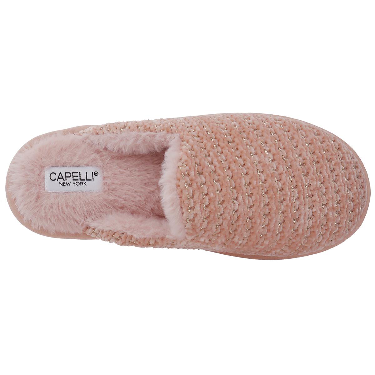 Womens Capelli New York Chenille Scuff Slippers with Lurex