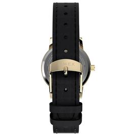 Womens Timex® Silver Dial Watch w/ Black Leather Strap