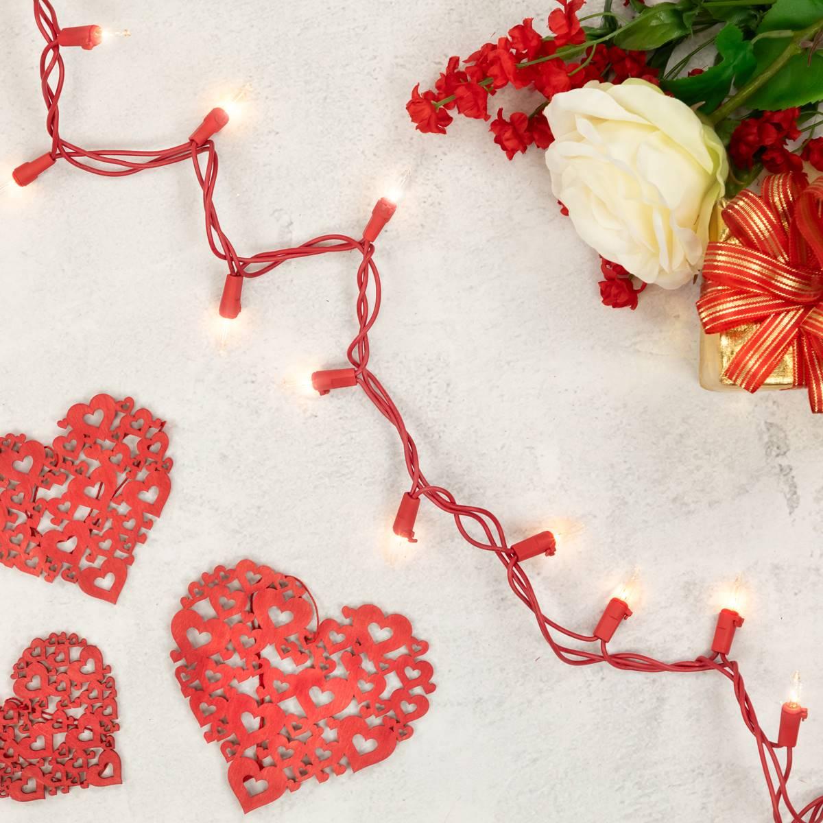 Northlight Seasonal 100ct. Clear Mini Valentine''s Day Light Set