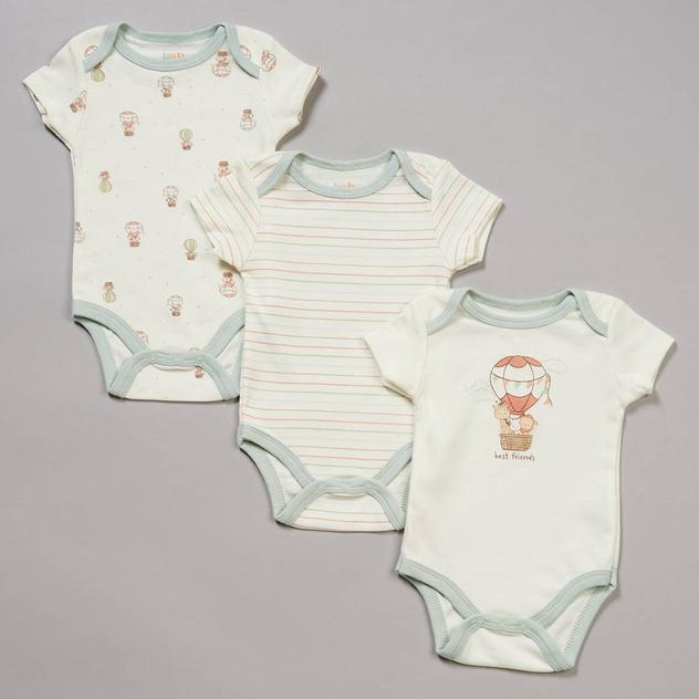 Baby Unisex (NB-9M) Baby Gear® 3pk. Friends Balloon Bodysuits