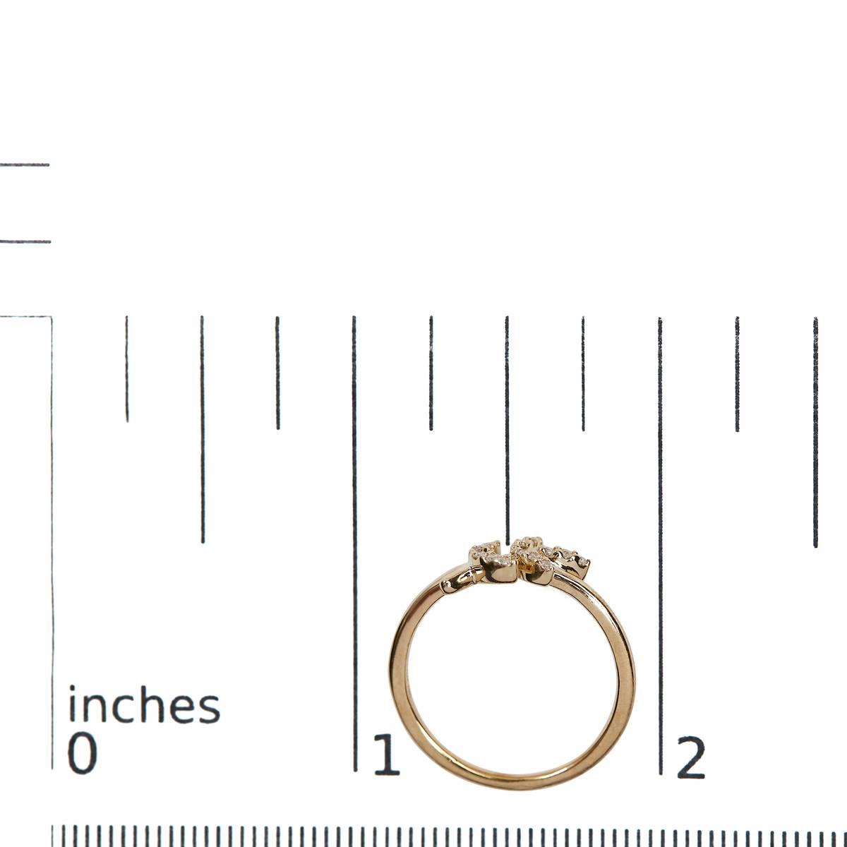 Haus of Brilliance 10kt. Yellow Gold 1/10ctw. Diamond Leaf Ring