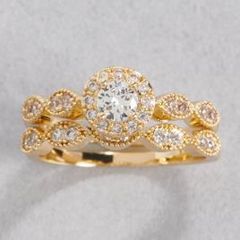 Ashley Cooper(tm) Gold-Tone Halo Marquis Clear Stone Ring
