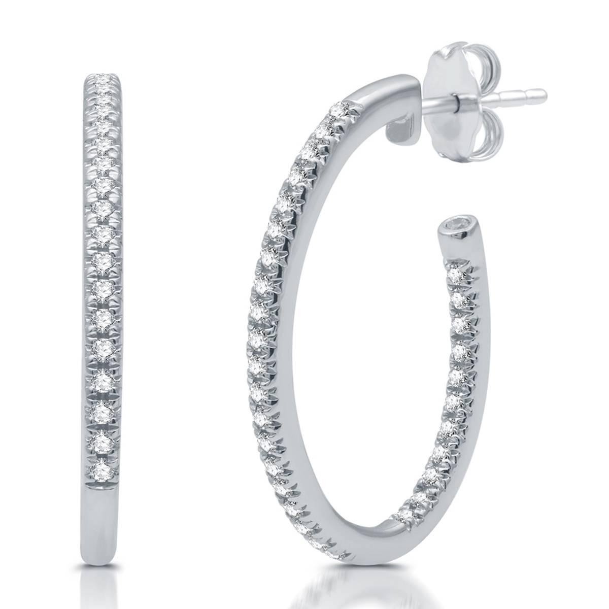 Nova Star(R) 1/2ctw.Lab Grown Diamond Inside Out Hoop Earrings