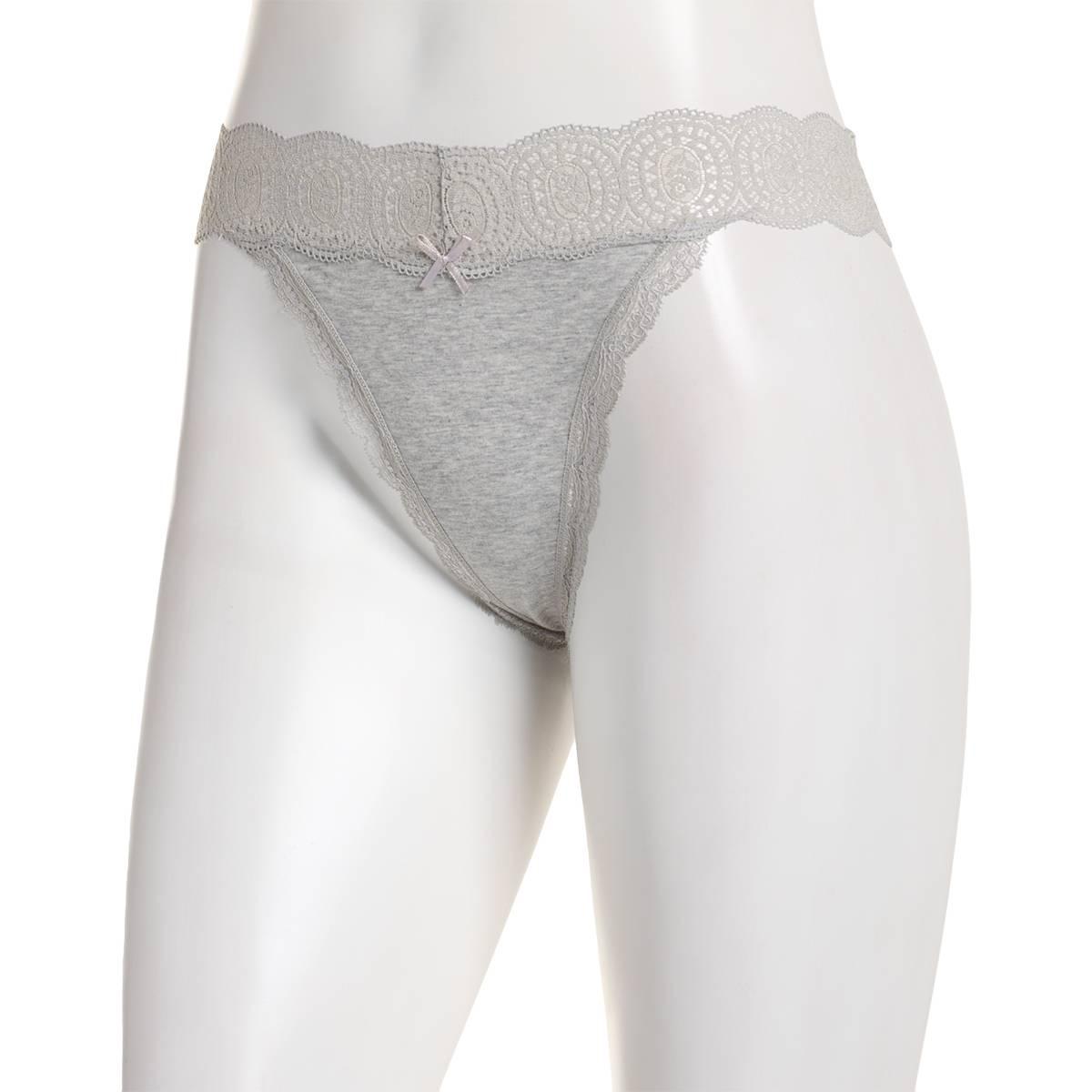 Womens Rene Rofe Waist No Time Thong Panties 126658-HGRY