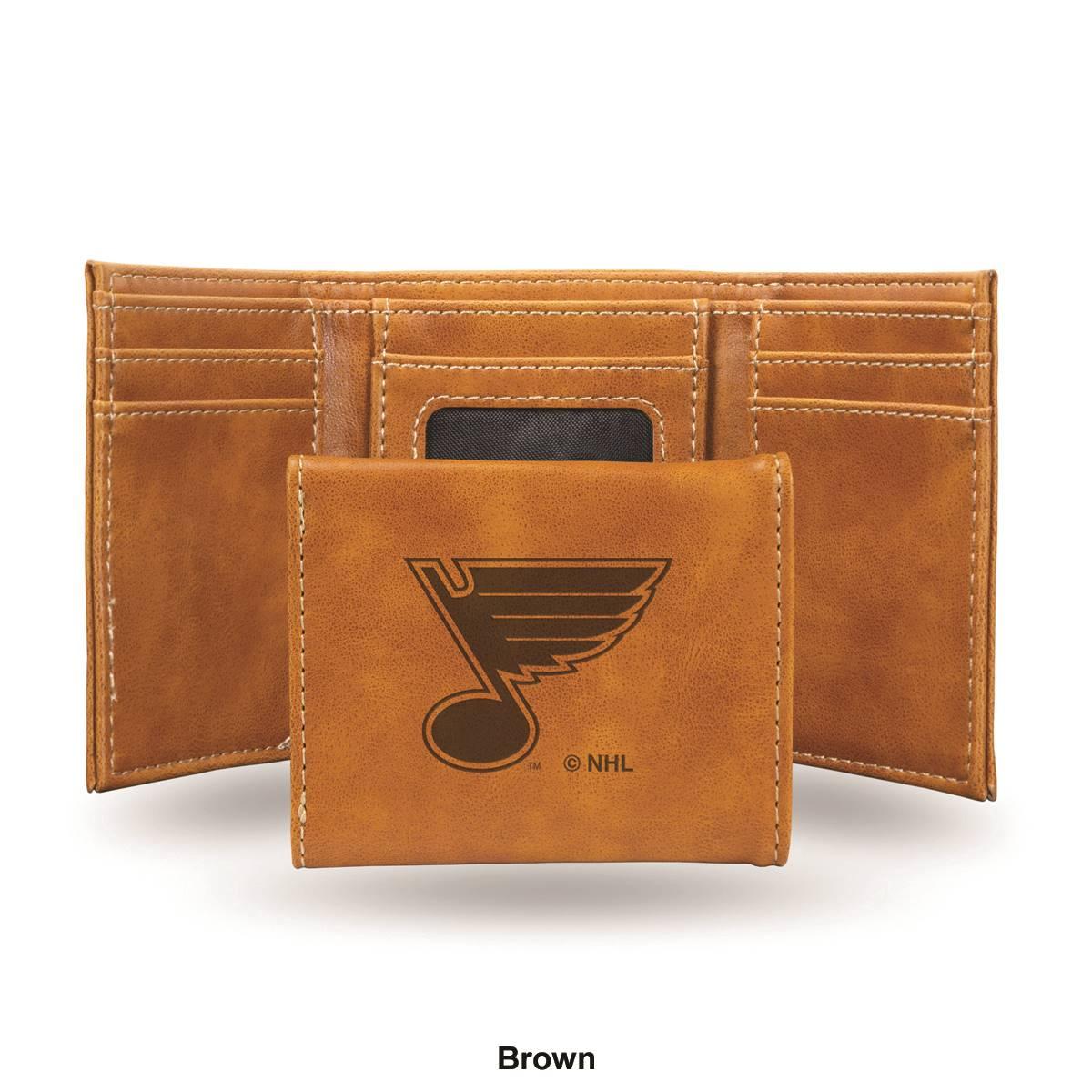 Mens NHL St. Louis Blues Faux Leather Trifold Wallet