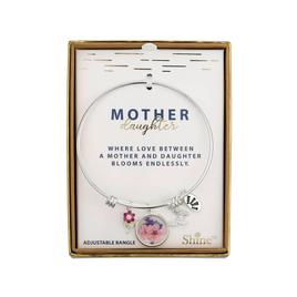 Shine Fine Silver Plated CZ Flower/Butterfly/Flower Bracelet