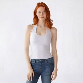 Juniors Cotton Candy Butter Soft Halter Top With Pads