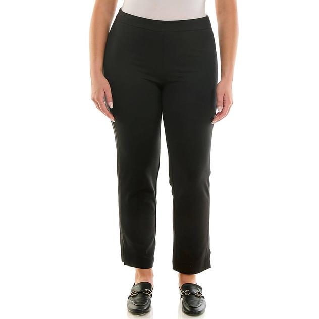 Womens Zac & Rachel Pull On Split Hem Solid Compression Pants