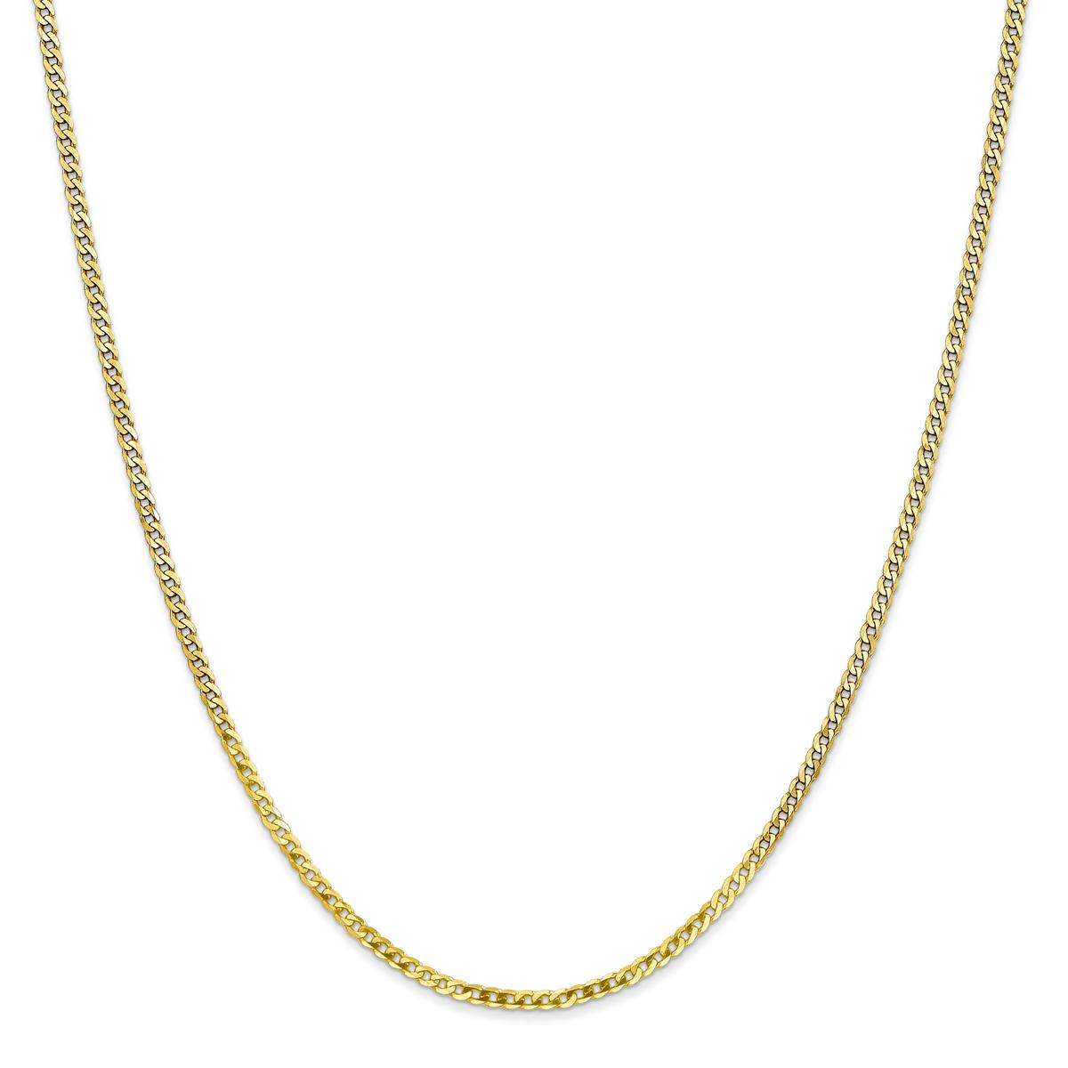 Unisex Gold Classics(tm)10kt 2.2mm 16in. Beveled Curb Chain Necklace