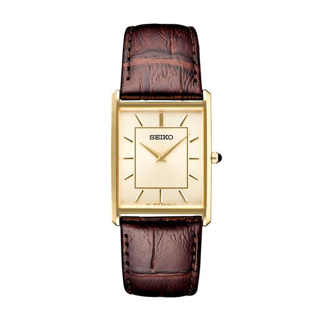 Mens Seiko Essentials Collection Brown/Cream Dial Watch - SWR064