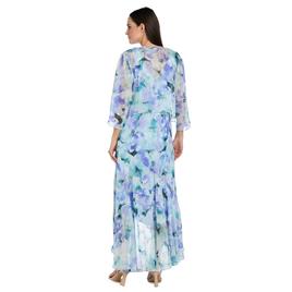 Womens R&M Richards 3/4 Sleeve Chiffon Floral Hi Low Jacket Dress