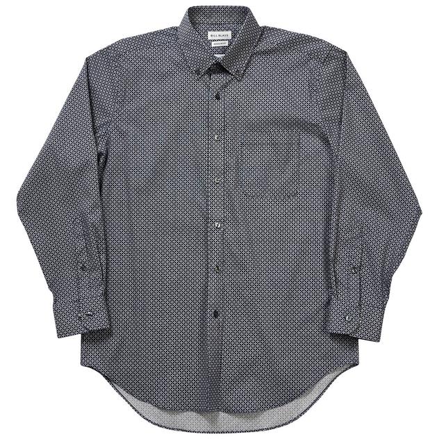 Mens Bill Blass Regular Fit Dress Shirt - Navy Cross Print