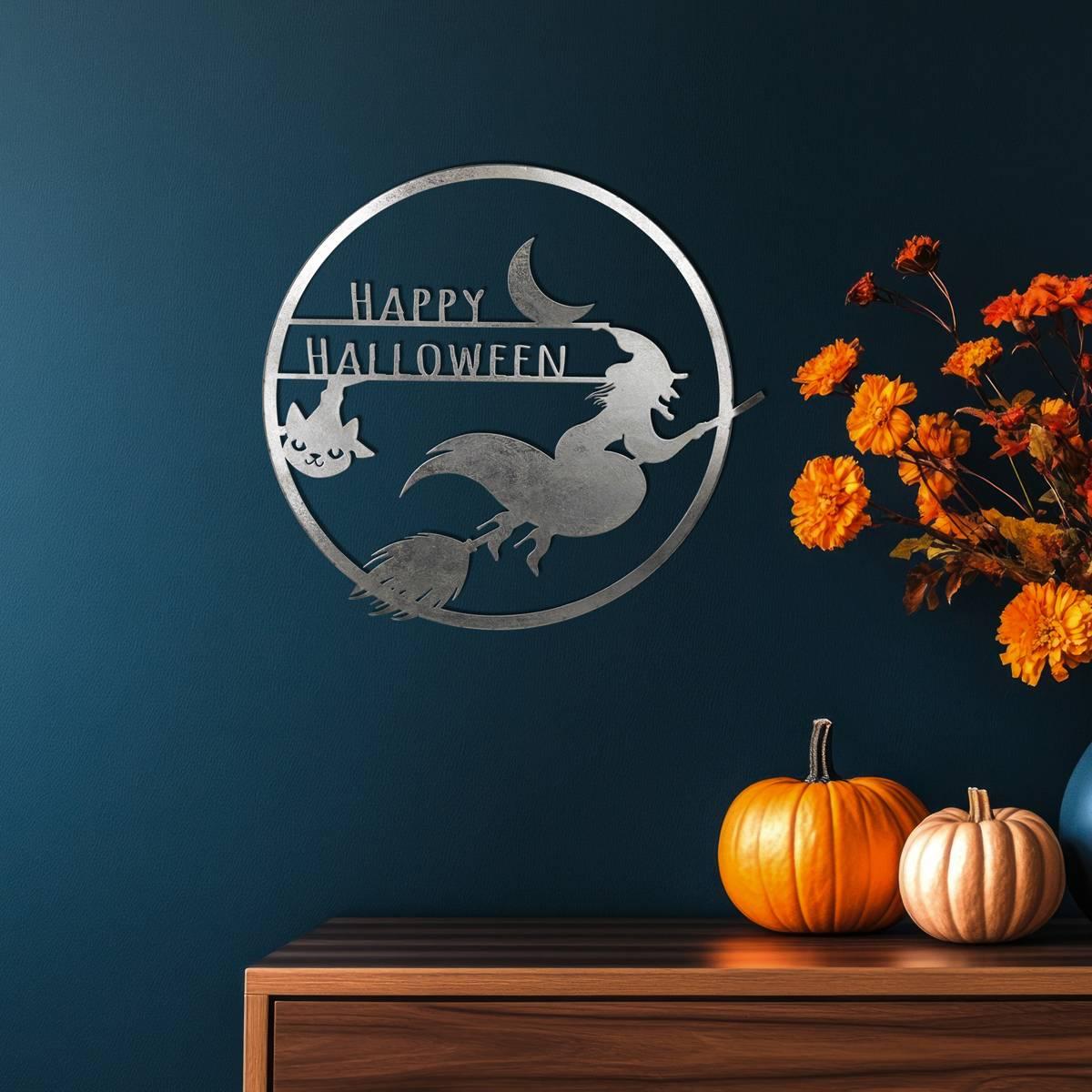 Northlight Seasonal 17in. Flying Witch Happy Halloween Wall Sign