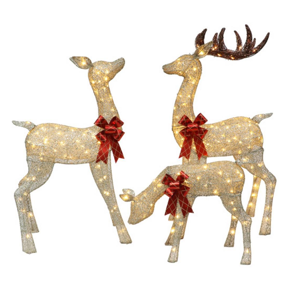 Puleo International 3pc. LED Lighted Christmas Deer Family