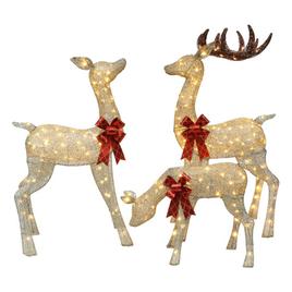 Puleo International 3pc. LED Lighted Christmas Deer Family
