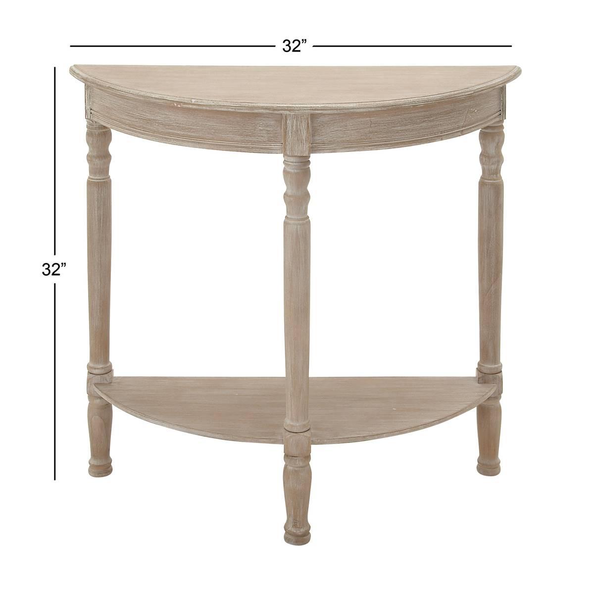 9th & Pike® Light Brown Traditional Half Moon Wood Console Table