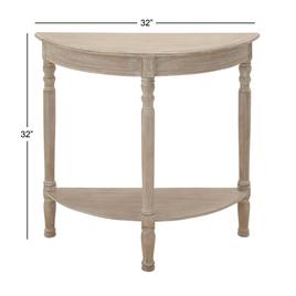 9th & Pike® Light Brown Traditional Half Moon Wood Console Table