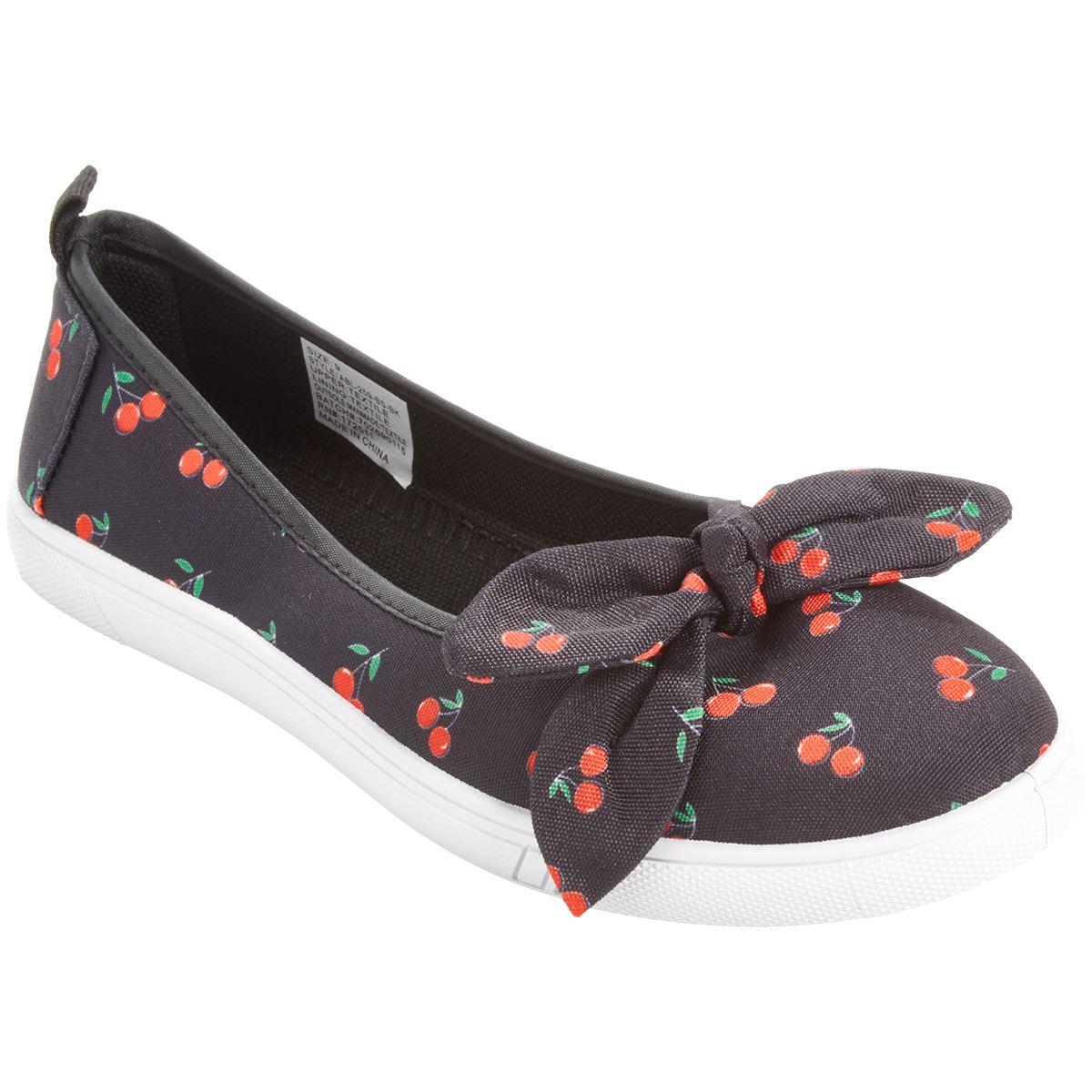 Womens Ashley Blue Cherry Canvas Slip On Flats