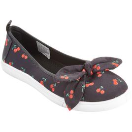 Womens Ashley Blue Cherry Canvas Slip On Flats