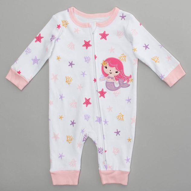 Baby Girl (NB-9M) Koala Baby Mermaid/Starfish Zip Sleep & Play