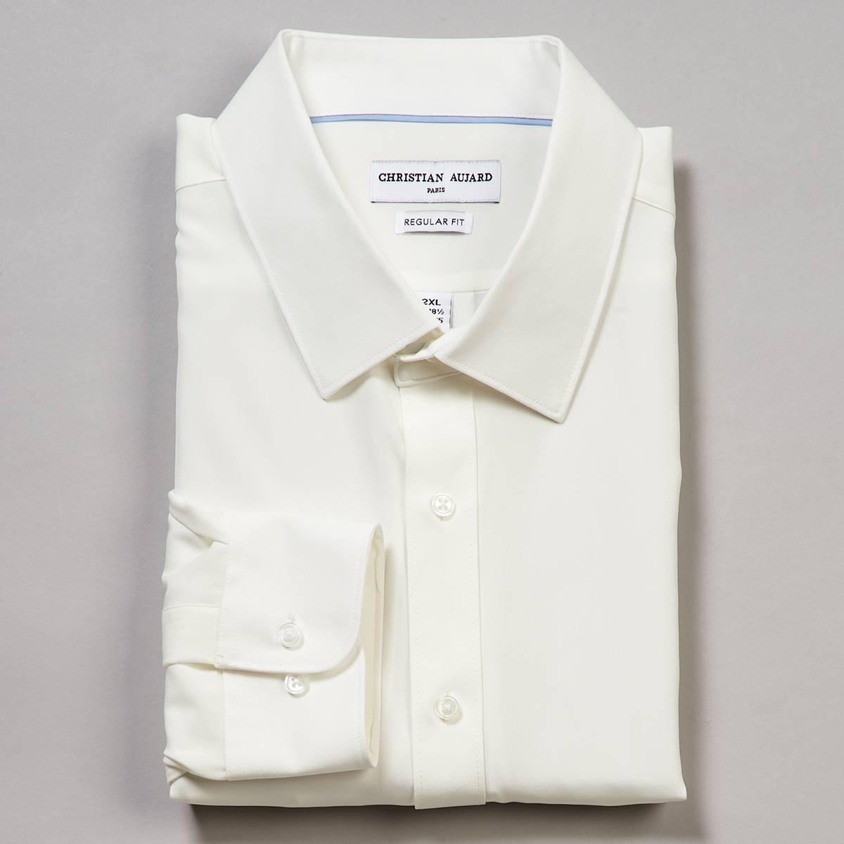 Mens Christian Aujard Regular Fit Stretch Dress Shirt - Ivory